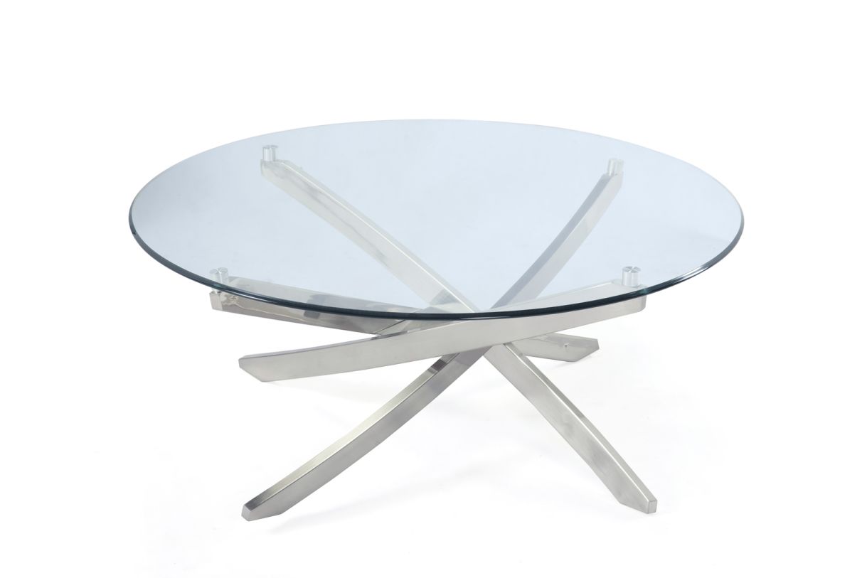 Magnussen Furniture Zila Round Cocktail Table in Brushed Nickel T2050-45