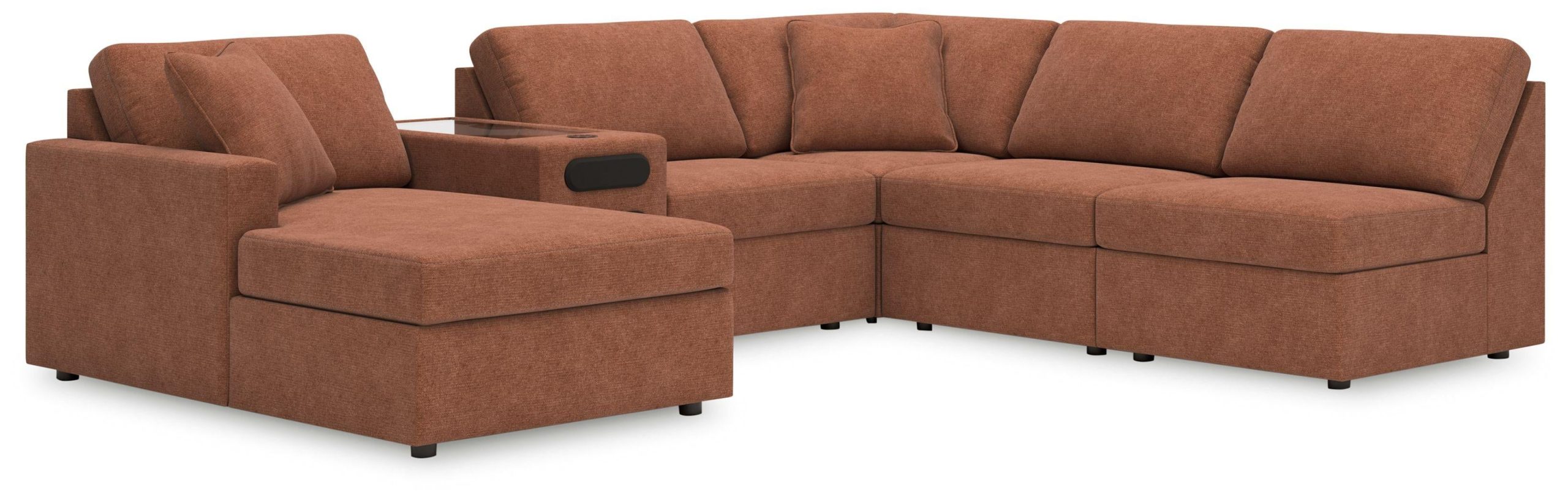 Ashley Modmax – Spice – 6-Piece Sectional With Laf Corner Chaise And Audio System Console