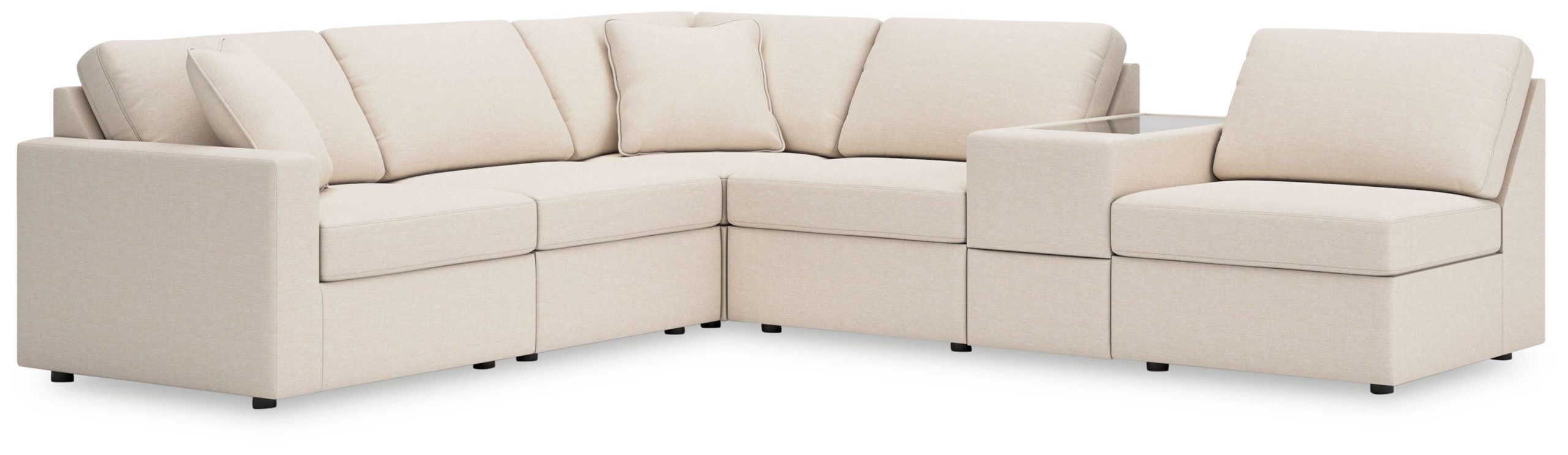 Ashley Modmax – Oyster – 6-Piece Sectional With Storage Console And 3 Armless Chairs