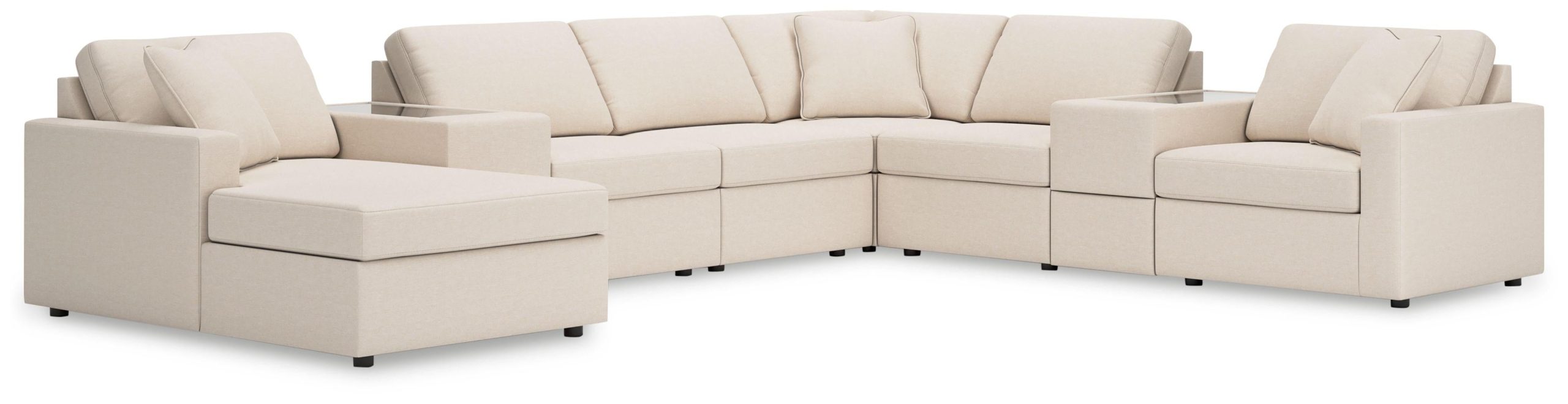 Ashley Modmax – Oyster – 8-Piece Sectional With Laf Corner Chaise And Storage Consoles