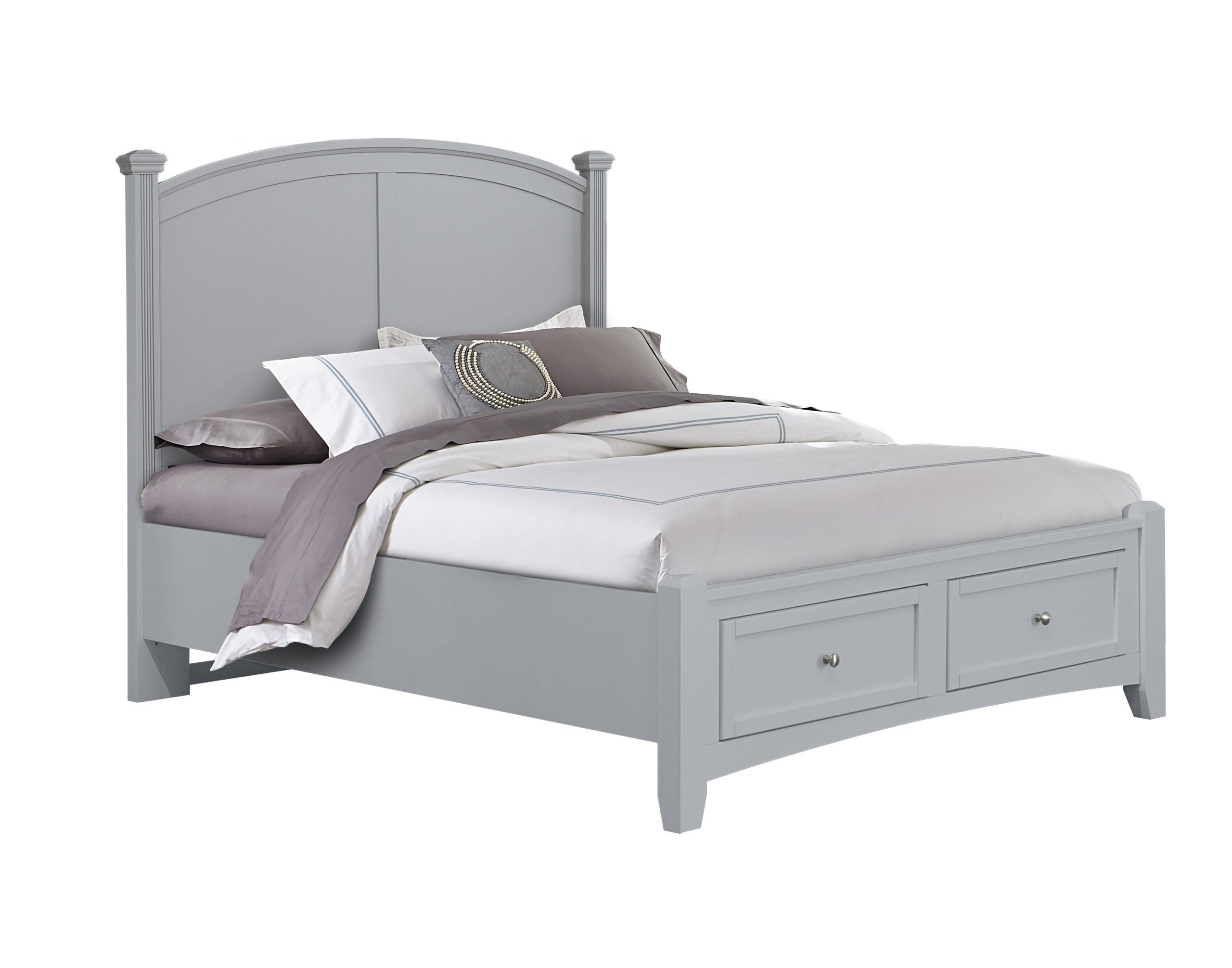 Vaughan-Bassett Bonanza – King Post Bed With Footboard Storage – Gray