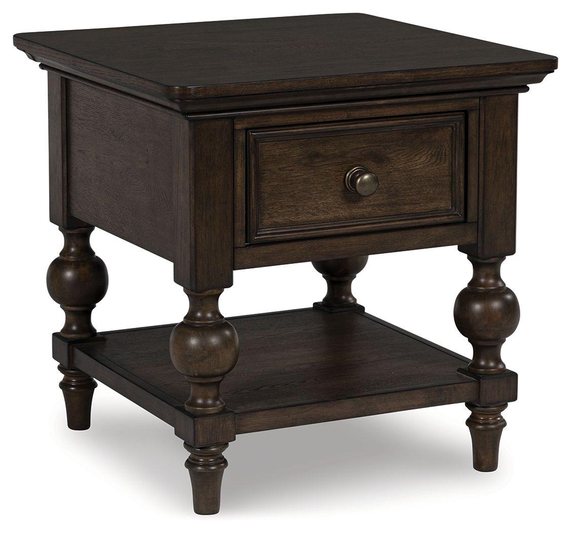 Ashley Veramond Square End Table – Dark Brown