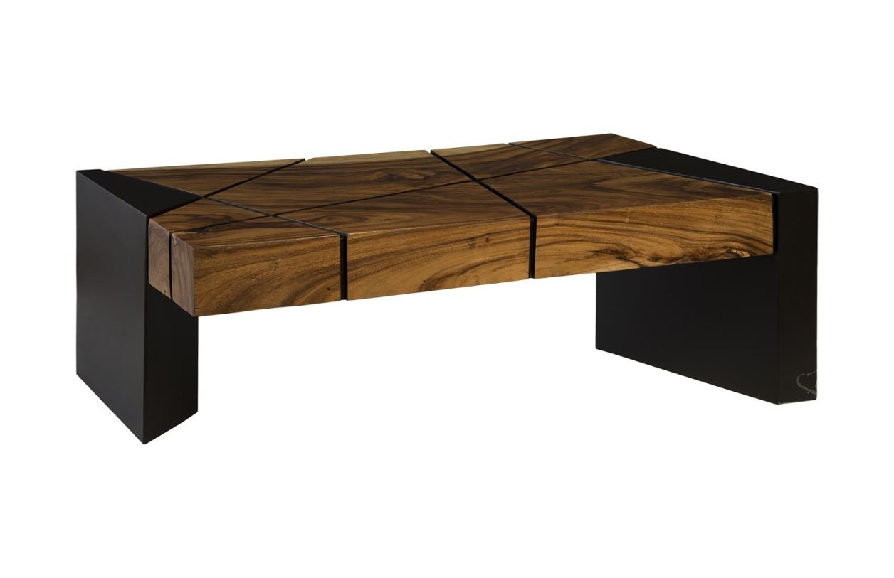 Phillips Collection Criss Cross Coffee Table in Natural/Black TH84117 CODE:UNIV20 for 20% Off