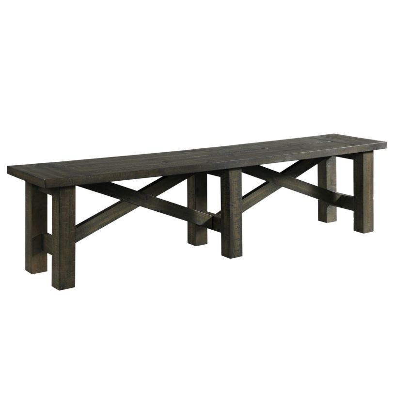 Sunset Trading Saw Buck Dining Bench in Brush Gray ED-SKBN