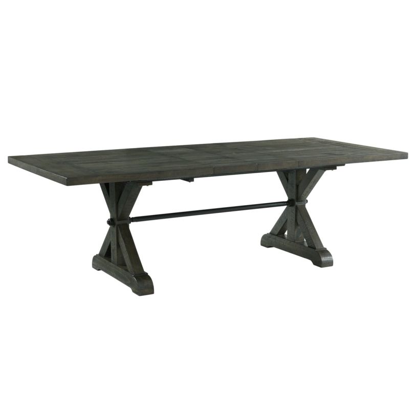 Sunset Trading Saw Buck Extension Table in Brush Gray