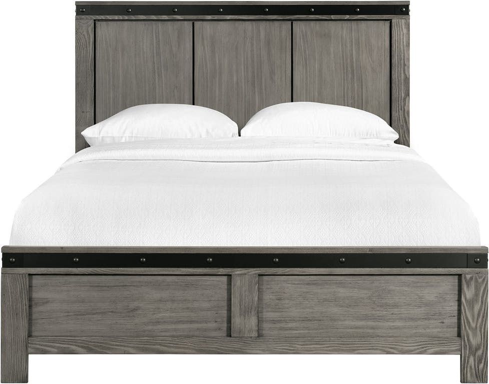 Elements International Wade Queen Bed in Gray