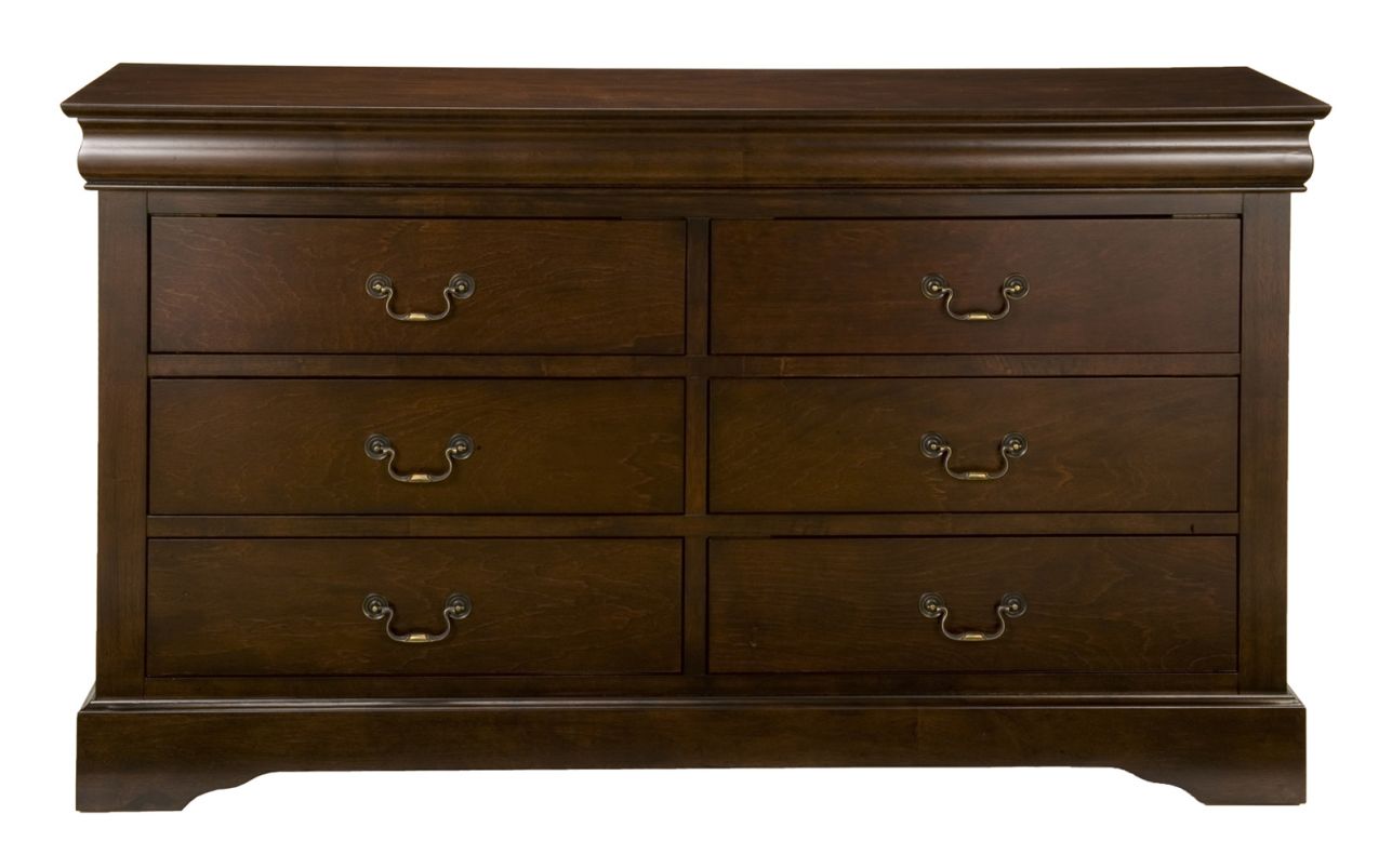 Alpine Furniture West Haven 6 Drawer Dresser in Cappuccino