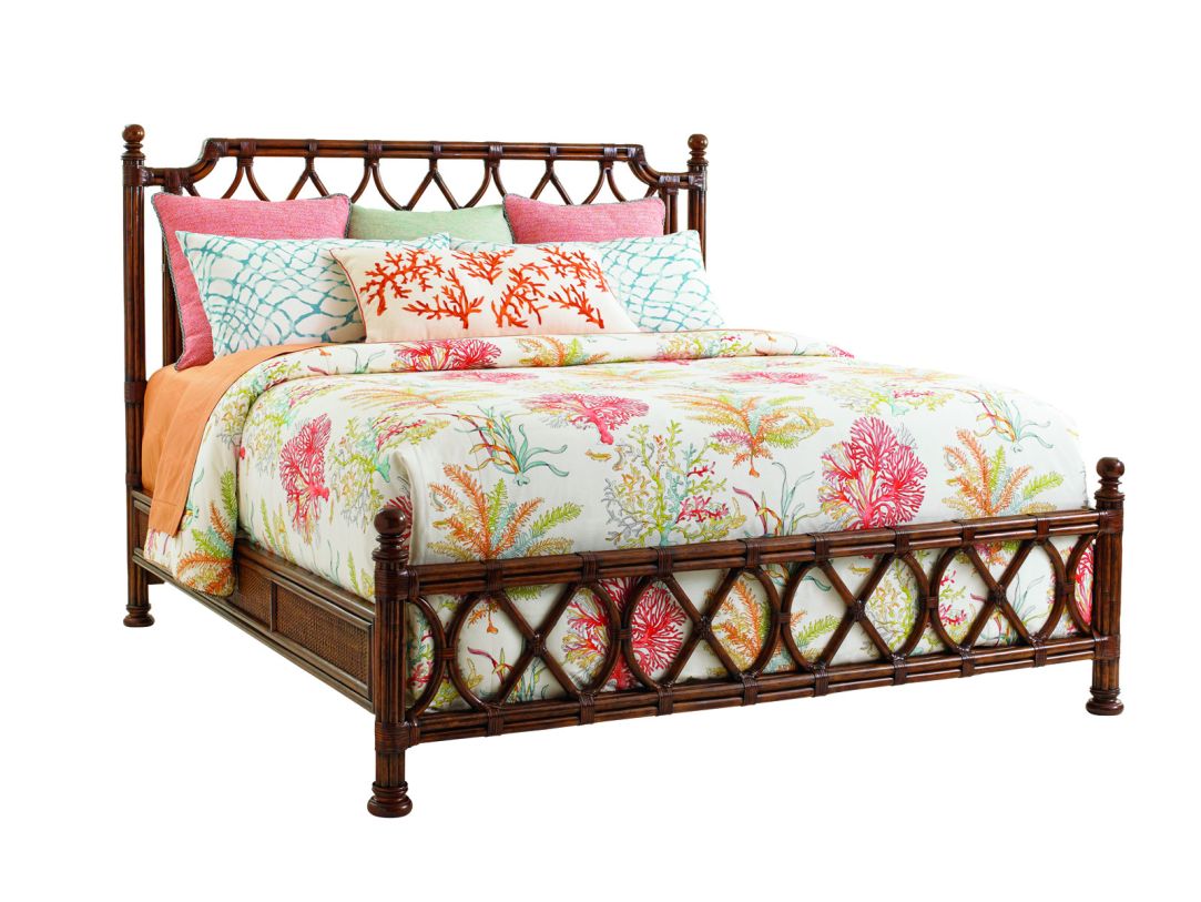 Tommy Bahama Bali Hai Queen Island Breeze Rattan Bed in 593-133  PROMO