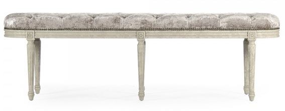 Zentique Michel Tufted Bench in Ivory ZEN03 309 A