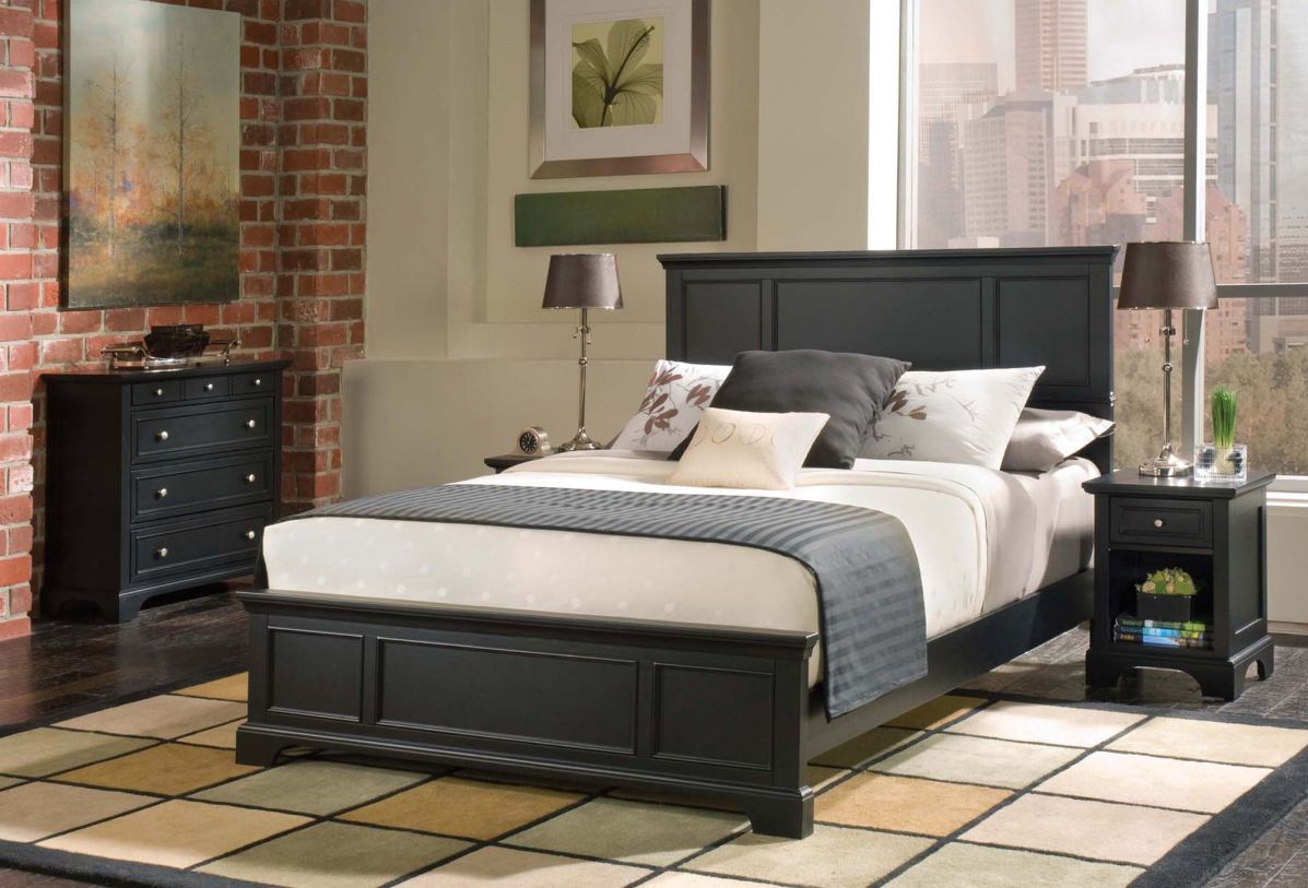 Homestyles Ashford/Bedford 2pc Bedroom Set in Black FedEx/UPS